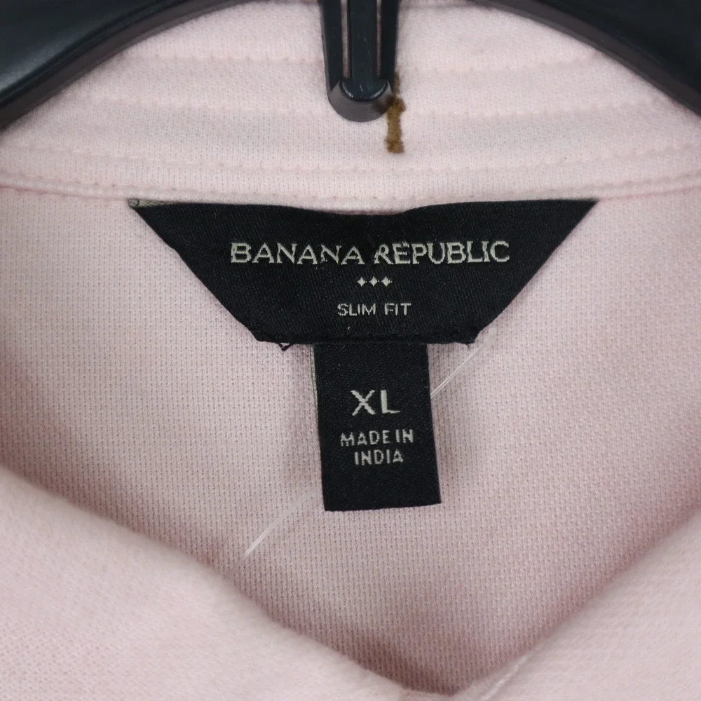 Banana Republic Button Down Shirt Mens XL Pink Slim Fit Pique Office Wear
